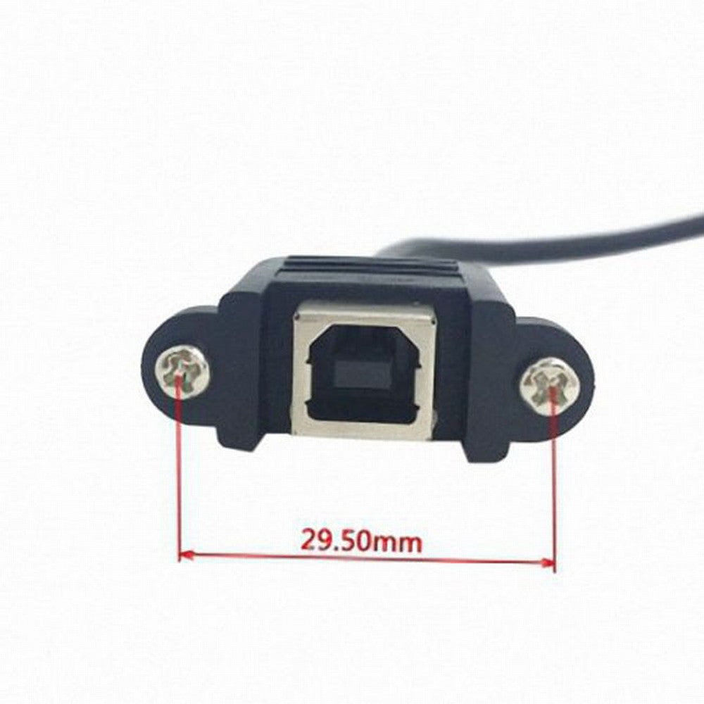 90 Degree Right Angled USB B Type Male to Female extension cable with screws for Panel Mount CC-U2-132-RI