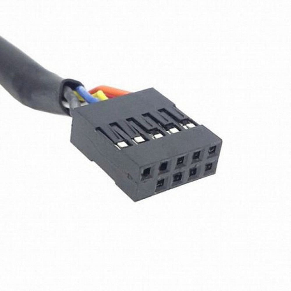 50cm Stackable Dual USB 2.0 A Type Female to Motherboard 9 Pin Header Cable with Screw Panel Holes U2-156