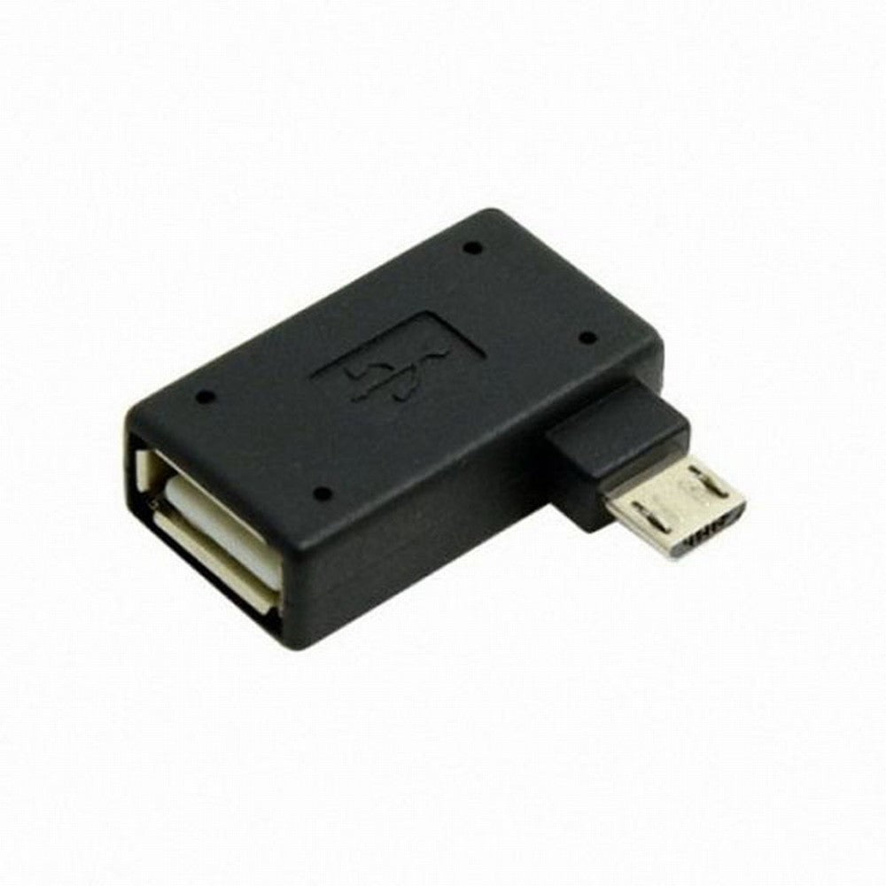 90 Degree Right Angled Micro USB 2.0 OTG Host Adapter with USB Power for Galaxy S3 S4 S5 Note2 Note3 Cell Phone Tablet U2-141-RI