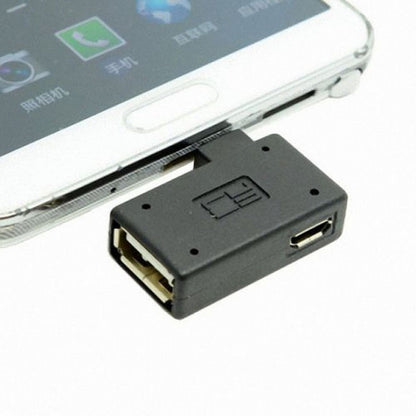 90 Degree Right Angled Micro USB 2.0 OTG Host Adapter with USB Power for Galaxy S3 S4 S5 Note2 Note3 Cell Phone Tablet U2-141-RI