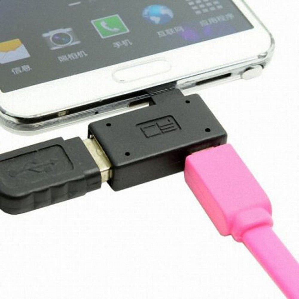90 Degree Right Angled Micro USB 2.0 OTG Host Adapter with USB Power for Galaxy S3 S4 S5 Note2 Note3 Cell Phone Tablet U2-141-RI