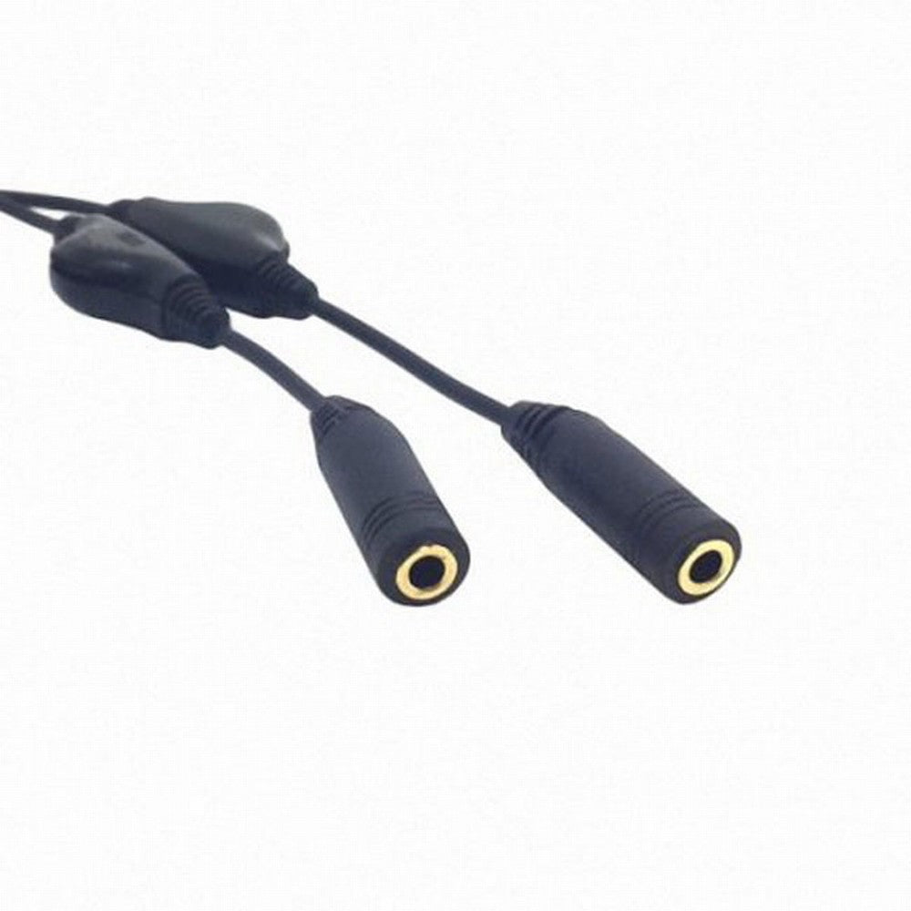 3.5mm Stereo Male to Double 3.5mm Female Audio Headphone Y Splitter Cable with Volume Control Switch CA-010