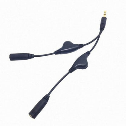 3.5mm Stereo Male to Double 3.5mm Female Audio Headphone Y Splitter Cable with Volume Control Switch CA-010