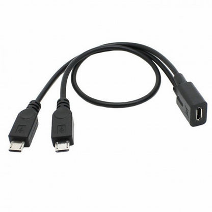 Micro USB Female to 2 Micro USB Male Splitter extension charge cable for Galaxy S5 i9600 S4 I9500 Note2 N7100 S3 I9300 S2 9100 U2-110