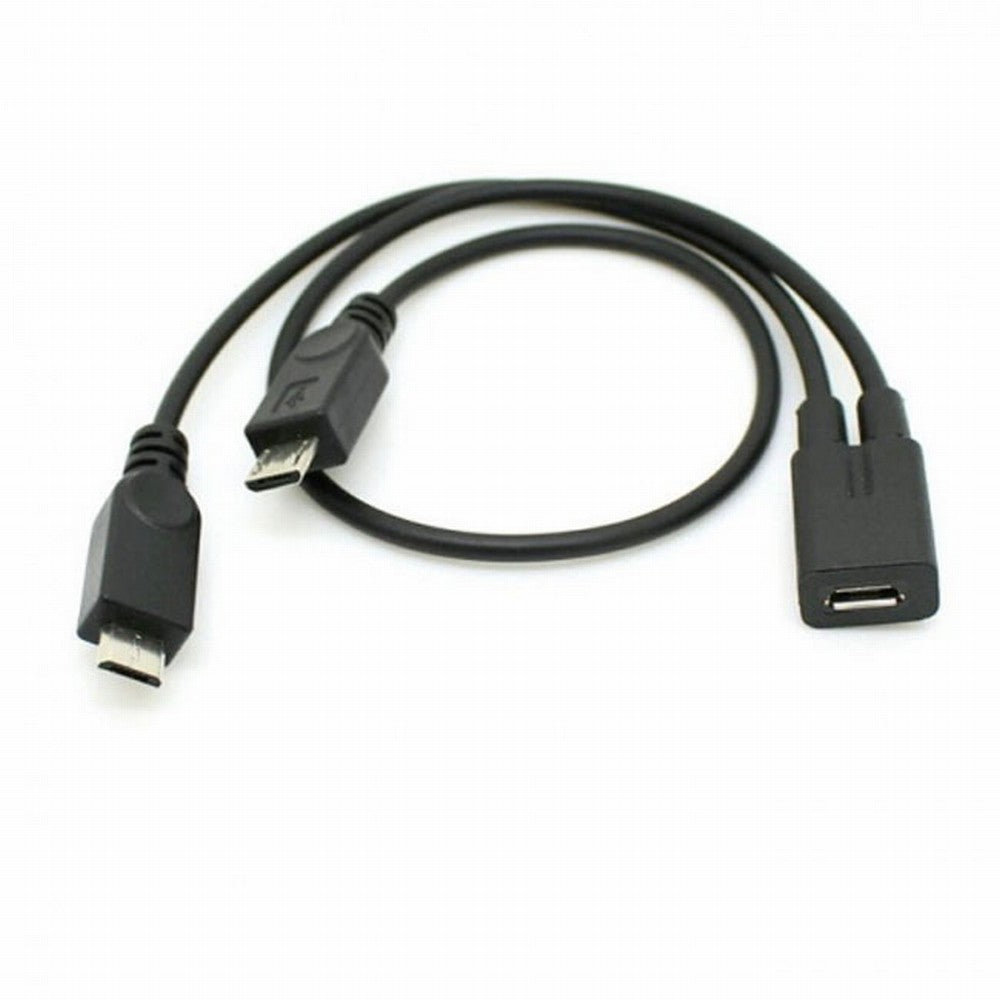 Micro USB Female to 2 Micro USB Male Splitter extension charge cable for Galaxy S5 i9600 S4 I9500 Note2 N7100 S3 I9300 S2 9100 U2-110