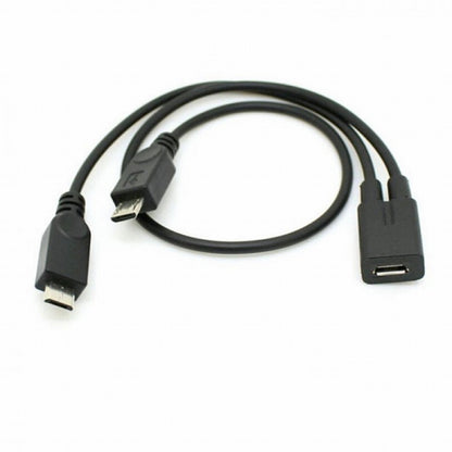 Micro USB Female to 2 Micro USB Male Splitter extension charge cable for Galaxy S5 i9600 S4 I9500 Note2 N7100 S3 I9300 S2 9100 U2-110