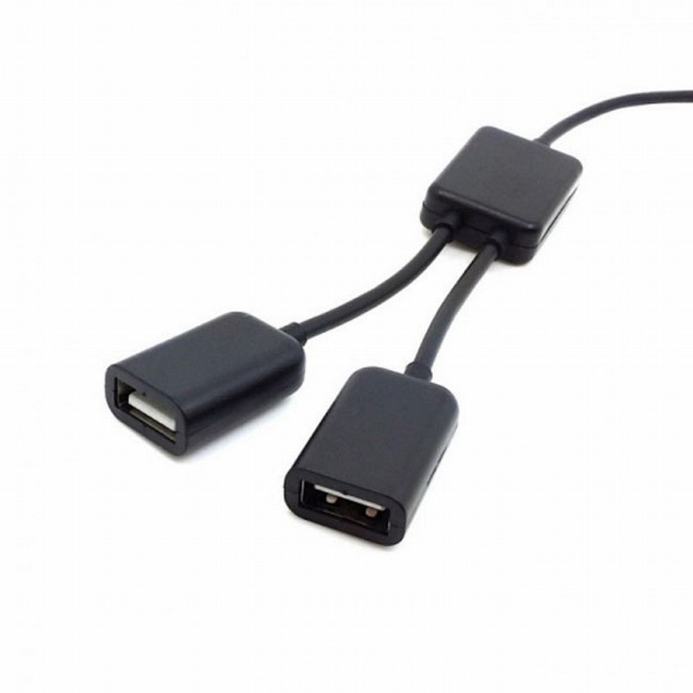 Black 1 to 2 USB 2.0 Dual Ports Hub Cable Bus Power For Laptop Desktop PC Mouse Flash Disk U2-125