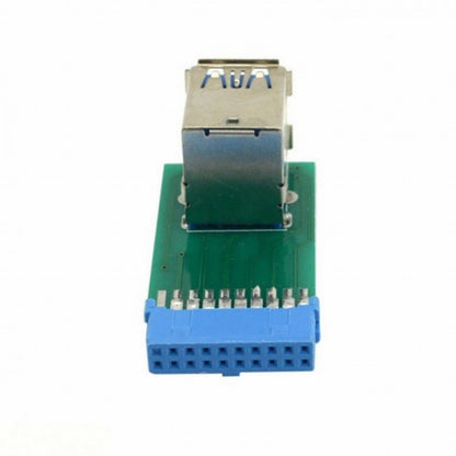 Vertical Dual USB 3.0 A Type Female to Motherboard 20 Pin Box Header Slot Adapter PCBA U3-080