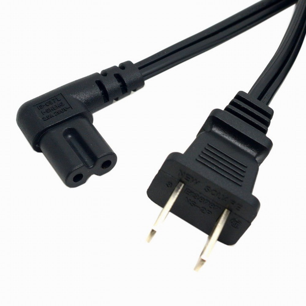 USA 2pin Male to 90 Degree Right Angled IEC 320 C7 Power Supply Cord cable 1M PW-039