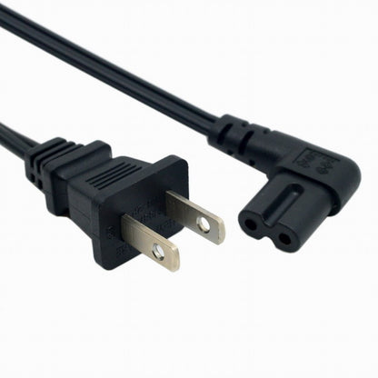 USA 2pin Male to 90 Degree Right Angled IEC 320 C7 Power Supply Cord cable 1M PW-039