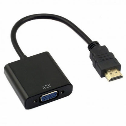 HDMI Source to VGA Female Output Cable with Micro Mini HDMI Adapter for Projector Monitor PC Laptop Black HD-023+038+057