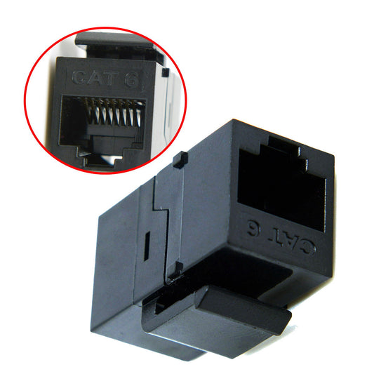 UTP CAT6 Keystone Coupler RJ45 Female to Female UTP CAT6 Keystone inline Coupler Black UT-007-CAT6