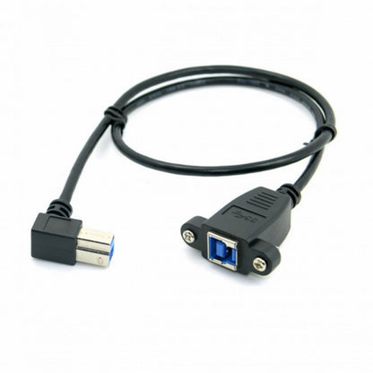 USB 3.0 Back Panel Mount B Type Female To Right Angled 90 Degree B Type Male Extension cable 0.5m U3-092-RI