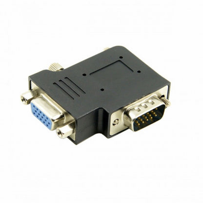 Vertical Flat Right Angled 90 Degree VGA SVGA Male To Female extension Adapter BK DB-002-RI