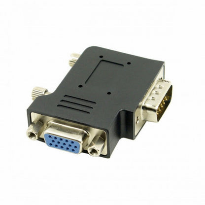 Vertical Flat Right Angled 90 Degree VGA SVGA Male To Female extension Adapter BK DB-002-RI