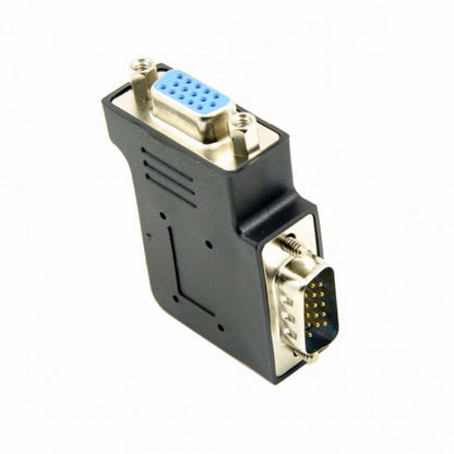 Vertical Flat Right Angled 90 Degree VGA SVGA Male To Female extension Adapter BK DB-002-RI