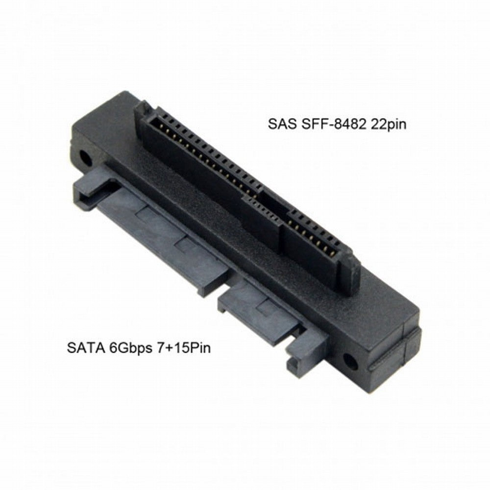 Right Angled 90 Degree SFF-8482 SAS 22 Pin to 7 Pin + 15 Pin SATA Hard Disk Drive Raid Adapter SF-095