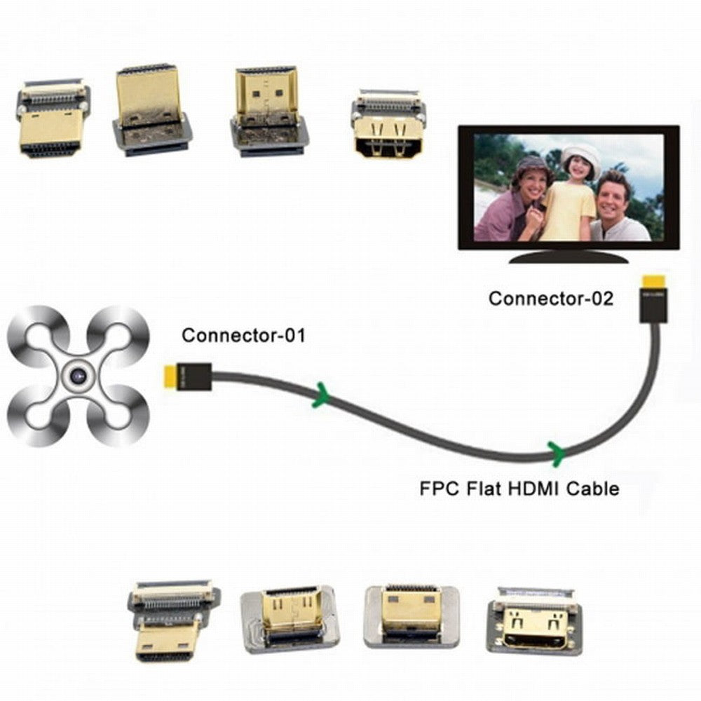 CYFPVHDMI Micro HDMI Type D Male Up Angled 90 Degree for FPV HDTV Multicopter Aerial Photography CN-020-UP