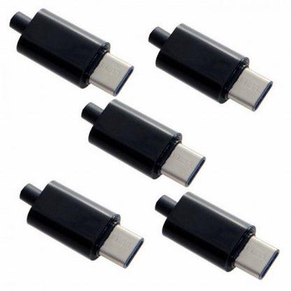 5set DIY 24pin USB 3.1 Type C USB-C Male Plug Connector SMT type with Black Housing Cover UC-050-BK-5PCS