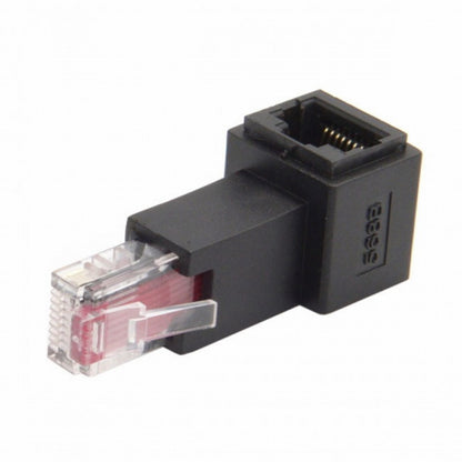 Left Angled 90 Degree 8P8C FTP STP UTP Cat 5e Male to Female Lan Ethernet Network Extension Adapter UT-010-LE