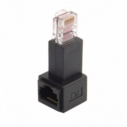 Left Angled 90 Degree 8P8C FTP STP UTP Cat 5e Male to Female Lan Ethernet Network Extension Adapter UT-010-LE