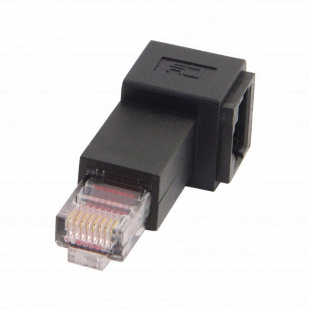 Left Angled 90 Degree 8P8C FTP STP UTP Cat 5e Male to Female Lan Ethernet Network Extension Adapter UT-010-LE