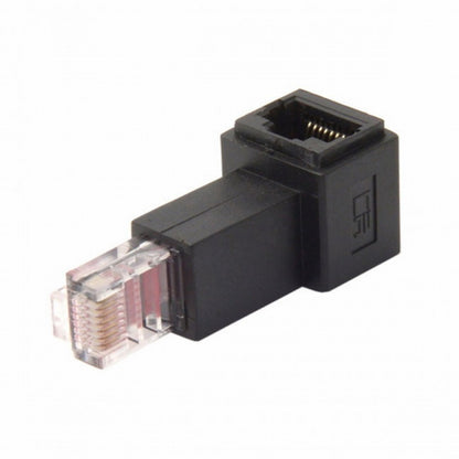 Right Angled 90 Degree 8P8C FTP STP UTP Cat 5e Male to Female Lan Ethernet Network Extension Adapter UT-010-RI