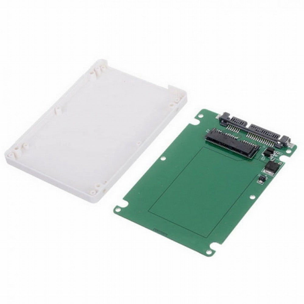 1.8" Micro SATA 16pin SSD to 2.5" SATA 22pin 7+15 hard disk case Enclosure White 7mm height SA-098