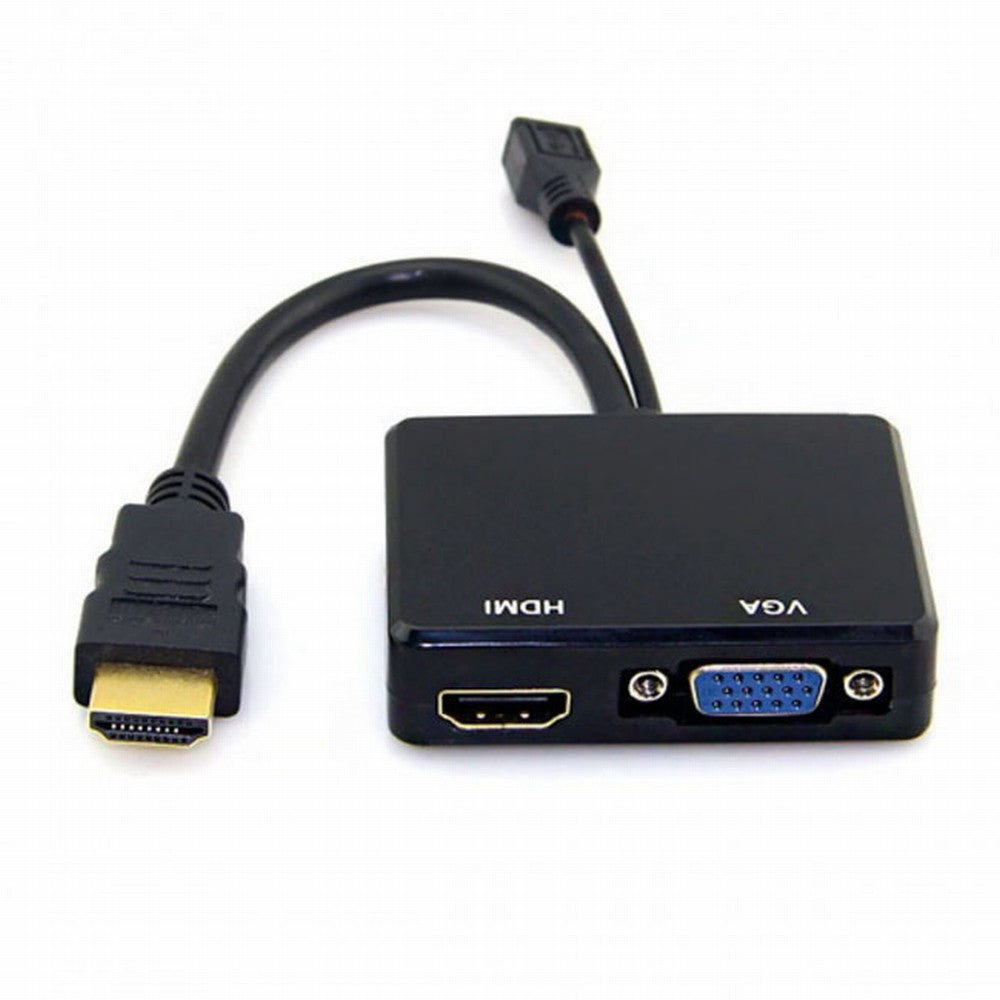 HDMI to VGA HDMI Female Splitter with Audio Video Cable Converter Adapter For HDTV PC Monitor HD-033