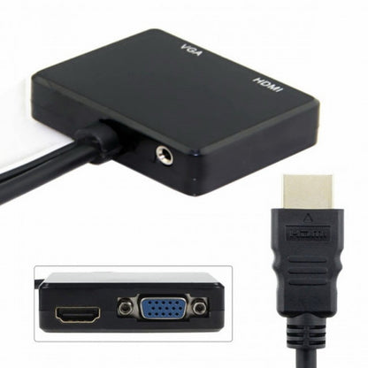 HDMI to VGA HDMI Female Splitter with Audio Video Cable Converter Adapter For HDTV PC Monitor HD-033