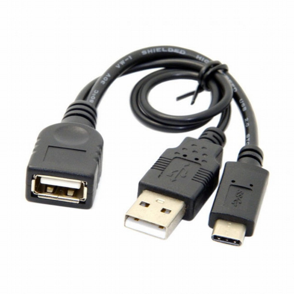 USB-C Type-C USB 3.1 to USB 2.0 Female OTG Data Cable with Power for Cell Phone Tablet Laptop Macbook Pro UC-001