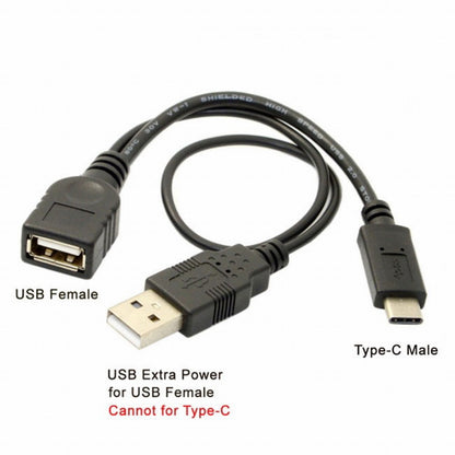 USB-C Type-C USB 3.1 to USB 2.0 Female OTG Data Cable with Power for Cell Phone Tablet Laptop Macbook Pro UC-001