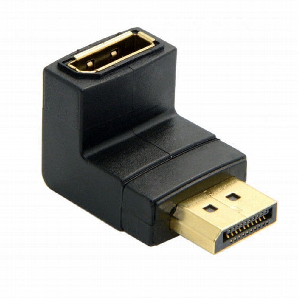 Down Angled 90 Degree DisplayPort Male to Female Extension Adapter DP-016-DN
