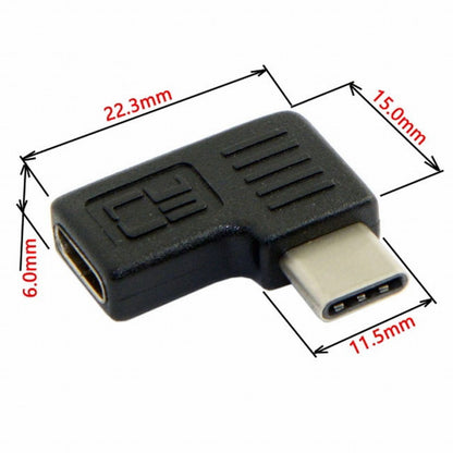 90 Degree Right Left Angled USB 3.1 Type-C Male to Female Extension Adapter for Laptop Tablet Mobile Phone UC-068-RI
