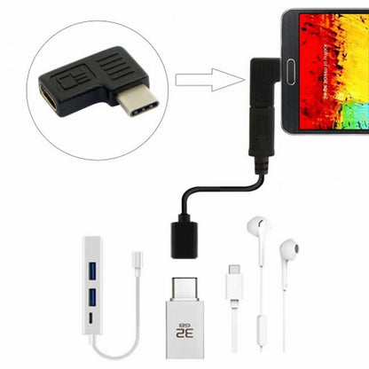 90 Degree Right Left Angled USB 3.1 Type-C Male to Female Extension Adapter for Laptop Tablet Mobile Phone UC-068-RI