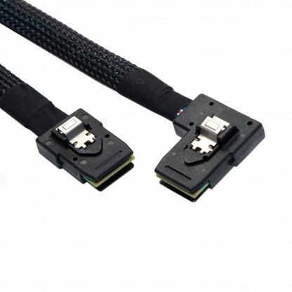 Ultra Slim Flat Left Angled 90 Degree Mini SAS 36pin SFF-8087 to 8087 Data Raid Cable 80cm SF-082-LE