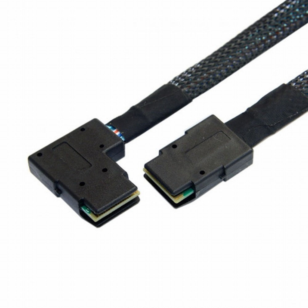 Ultra Slim Flat Left Angled 90 Degree Mini SAS 36pin SFF-8087 to 8087 Data Raid Cable 80cm SF-082-LE