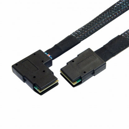 Ultra Slim Flat Left Angled 90 Degree Mini SAS 36pin SFF-8087 to 8087 Data Raid Cable 80cm SF-082-LE
