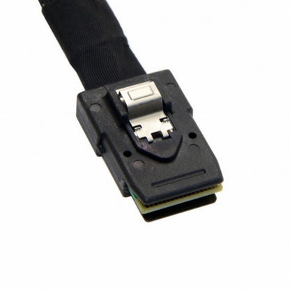 Ultra Slim Flat Left Angled 90 Degree Mini SAS 36pin SFF-8087 to 8087 Data Raid Cable 80cm SF-082-LE