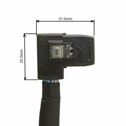 Ultra Slim Flat Left Angled 90 Degree Mini SAS 36pin SFF-8087 to 8087 Data Raid Cable 80cm SF-082-LE