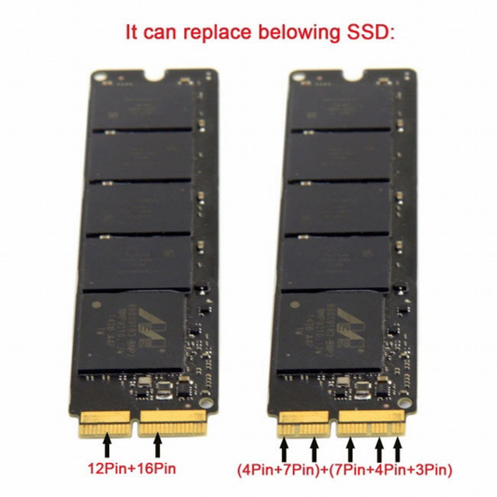 12+16pin 2014 2015 Macbook to M.2 NGFF M-Key AHCI SSD Convert Card for A1493 A1502 A1465 A1466 SA-113