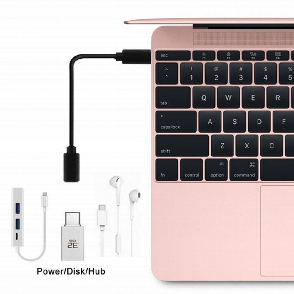 USB-C USB 3.1 Type C Male to Female Extension Data Cable for Macbook Tablet Mobile Phone 20cm UC-218-BK-0.2M