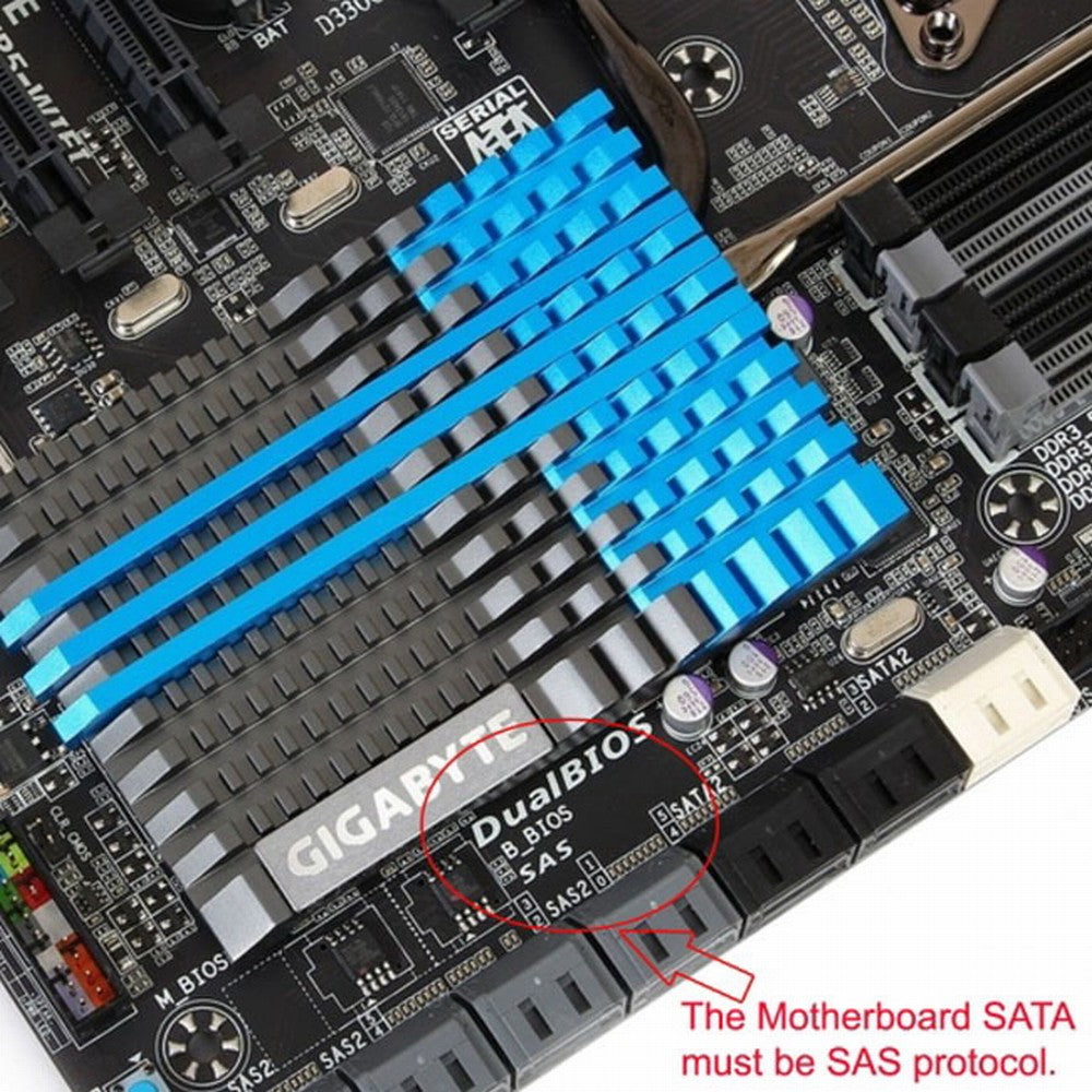 SFF-8482 SAS 29 Pin to 7 Pin SATA Hard Disk Drive Raid Cable with 15 Pin SATA Power Port SF-088