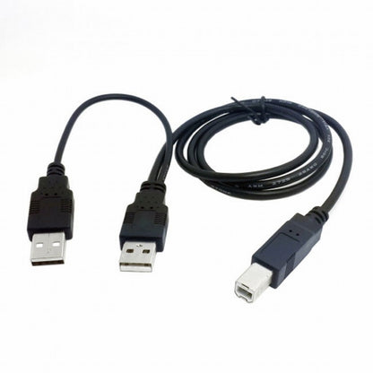 Dual USB 2.0 Male to Standard B Male Y Cable 80cm for Printer Scanner External Hard Disk Drive U2-073