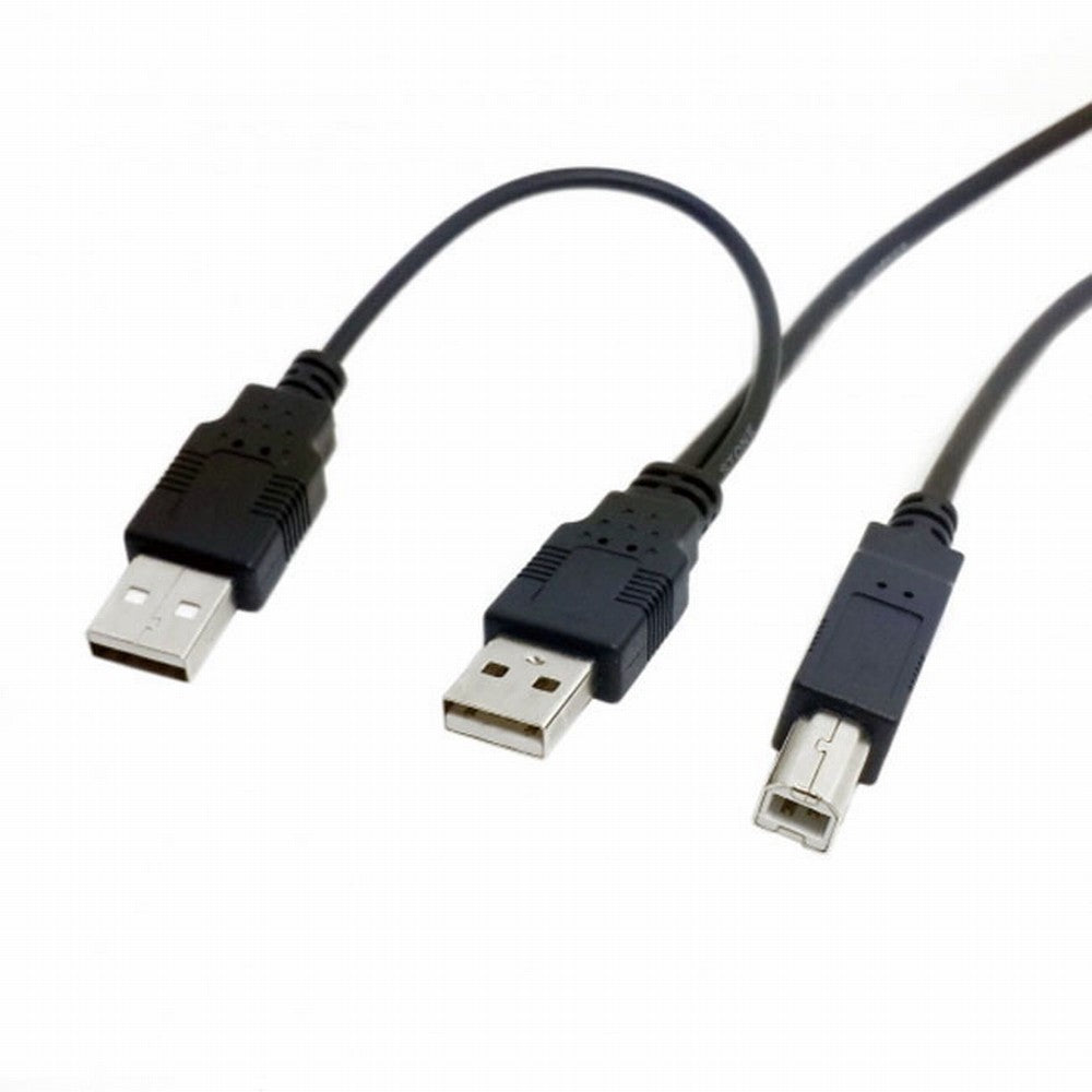 Dual USB 2.0 Male to Standard B Male Y Cable 80cm for Printer Scanner External Hard Disk Drive U2-073