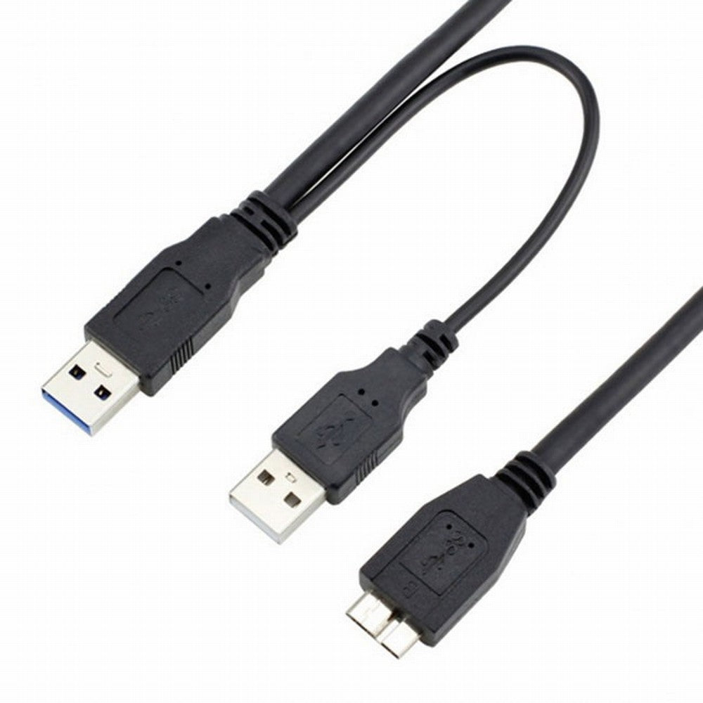 Dual USB3.0 A Male to Micro USB 3.0 Y cable with Extra Power for Mobile HDD U3-029