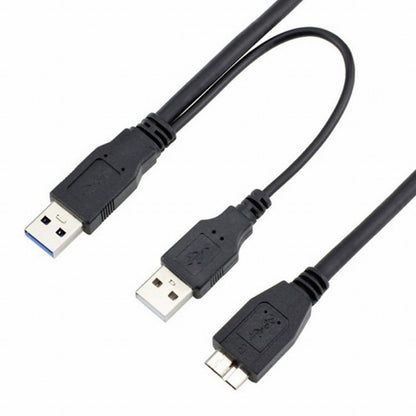 Dual USB3.0 A Male to Micro USB 3.0 Y cable with Extra Power for Mobile HDD U3-029