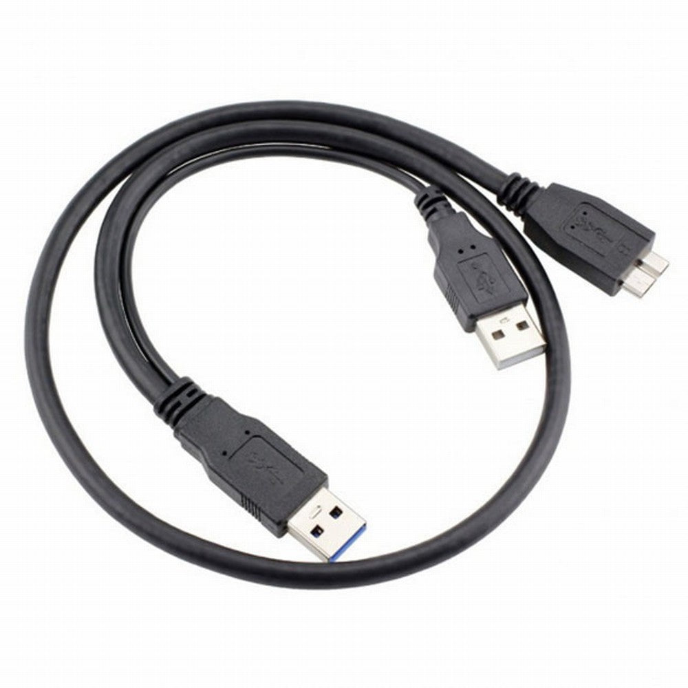 Dual USB3.0 A Male to Micro USB 3.0 Y cable with Extra Power for Mobile HDD U3-029