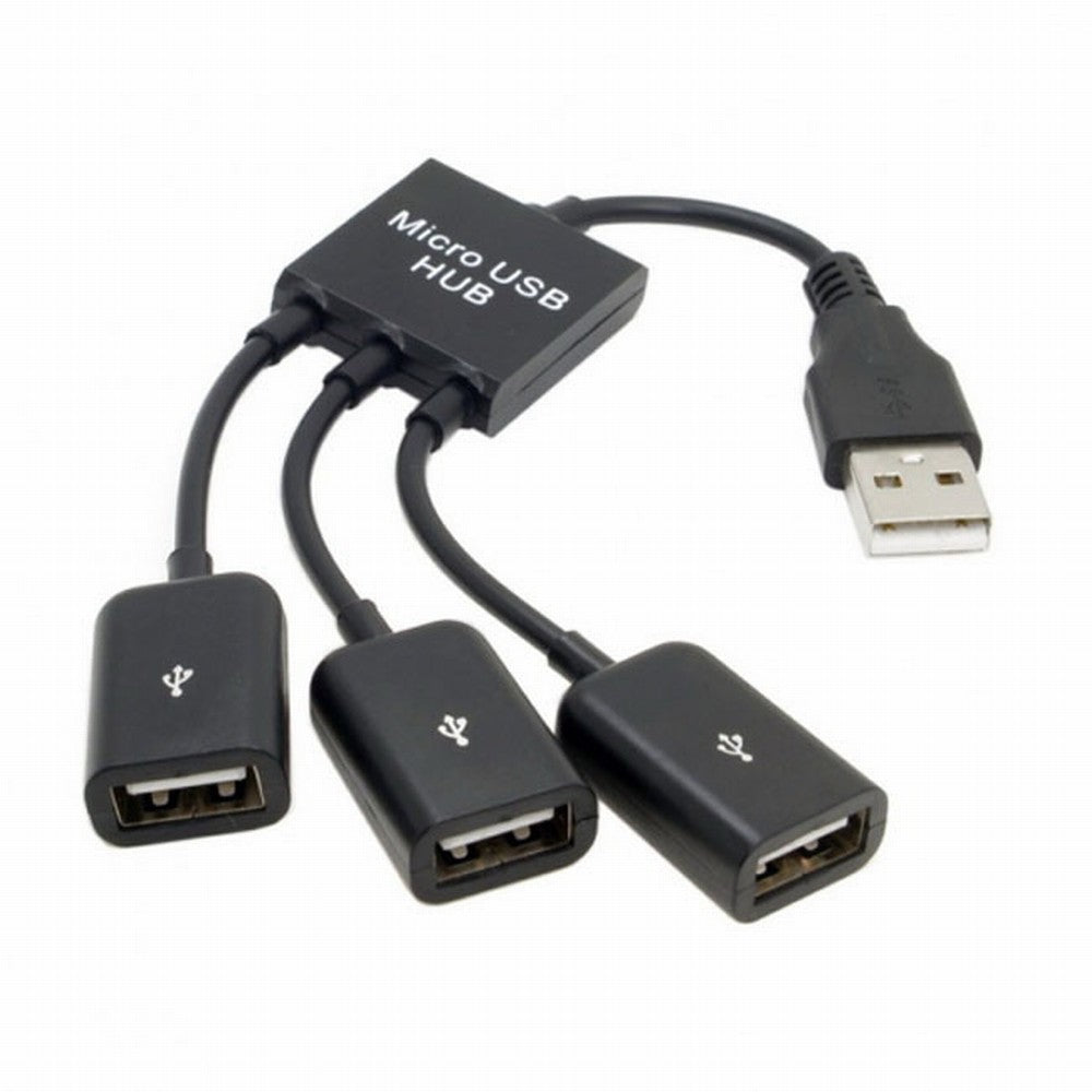 USB 2.0 to 3 Ports Hub Cable Bus Power 1 to 3 for Laptop Notebook PC Mouse Disk Printer U2-054