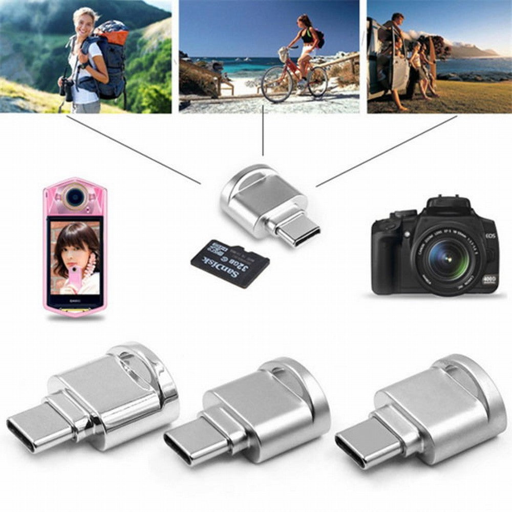 2pcs USB 2.0 Type C USB-C to Micro SD SDXC TF Card Reader Adapter for Macbook Cell Phone UC-051-2PCS